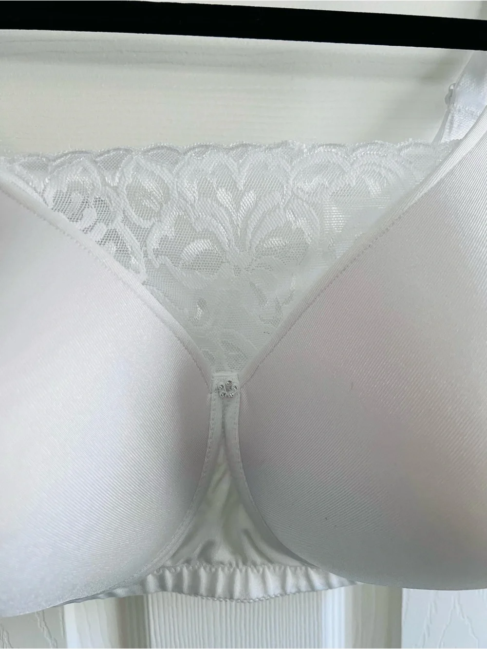 Jodee 40D White Mastectomy Bra Pocketed Wire Free Post Surgery Lace Comfort - Picture 2 of 7